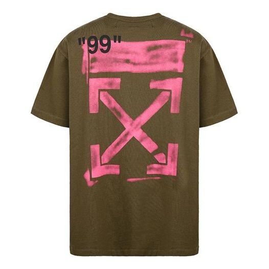 

Футболка men's graffiti arrow pattern short sleeve loose fit military green t-shirt Off-White, зеленый