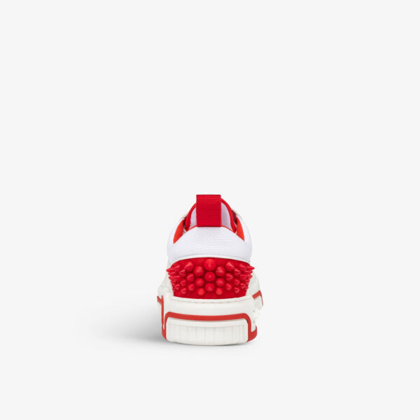 Женские кожаные низкие кроссовки Astroloubi с заклепками Christian Louboutin, белый — фото 4
