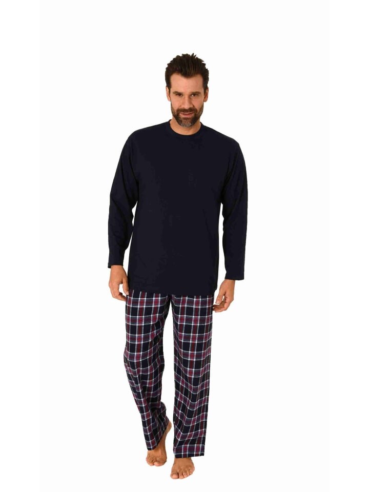 

Пижама NORMANN langarm karierte Flanell Hose, темно-синий