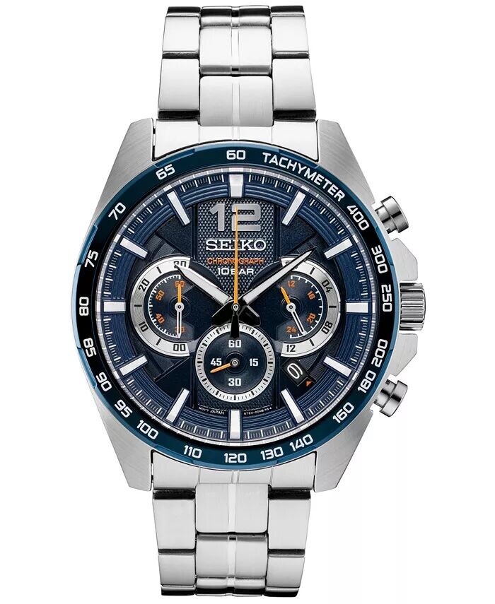 

Мужские часы Essentials с хронографом и браслетом из нержавеющей стали, 43,9 мм Seiko