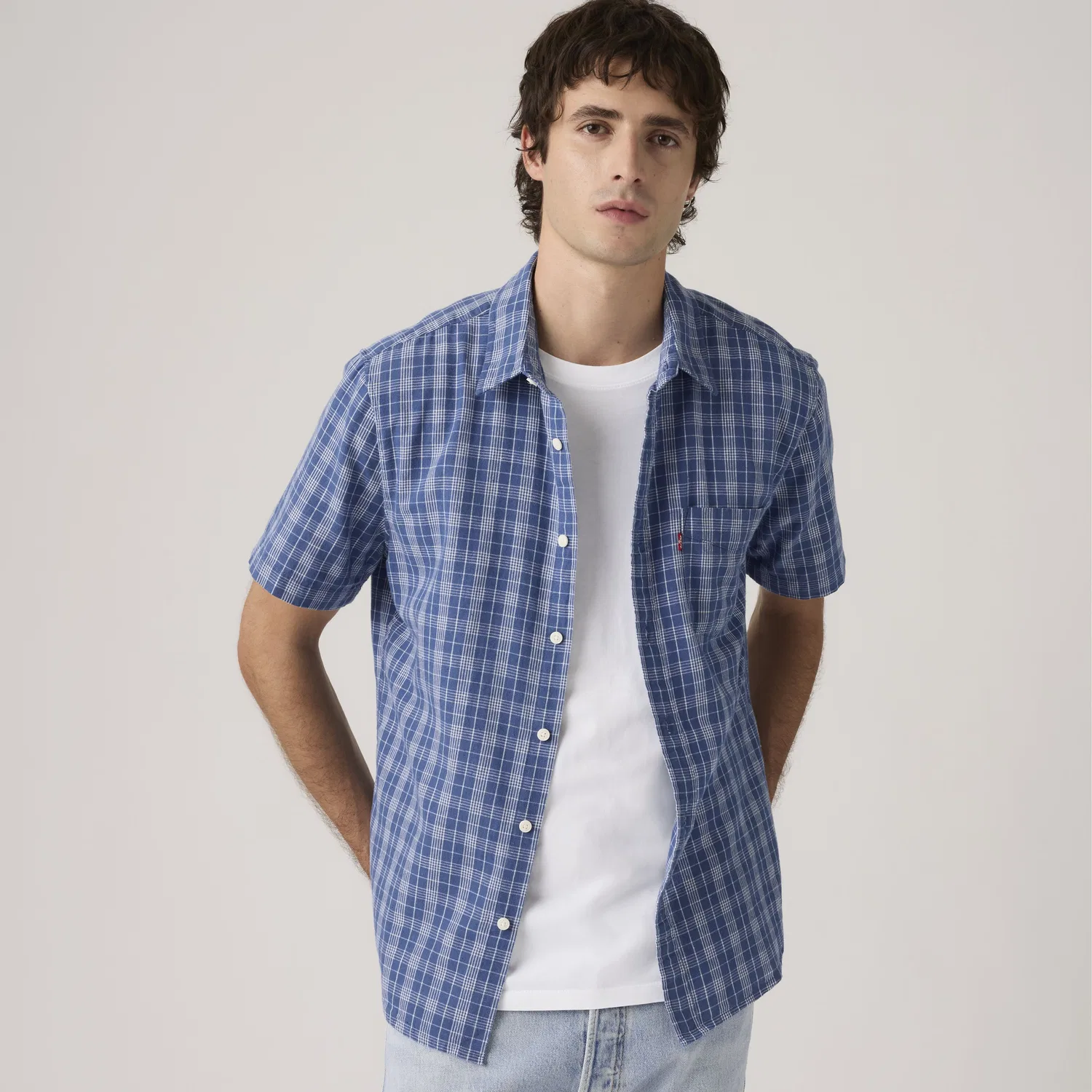 Классическая рубашка с коротким рукавом, одним карманом, стандартного кроя Levi's, Blue