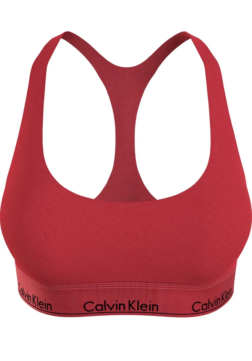 

Бюстгальтер без косточек Calvin Klein Underwear "UNLINED BRALETTE", с надписью логотипа CK на поясе, черный