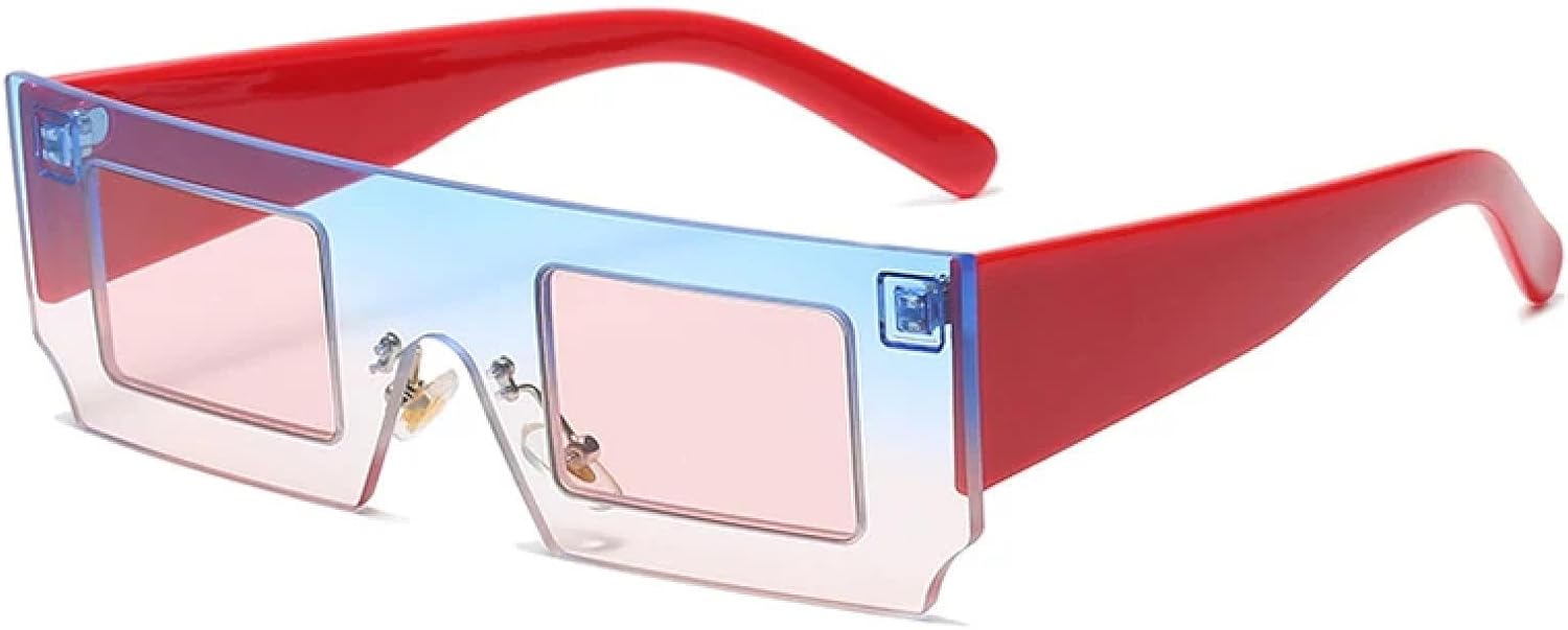 

Модные цельные солнцезащитные очки для женщин и мужчин в стиле панк, роскошные солнцезащитные очки для активного отдыха и вождения с защитой от УФ-излучения UV400 TKKTLLT, Red Pink