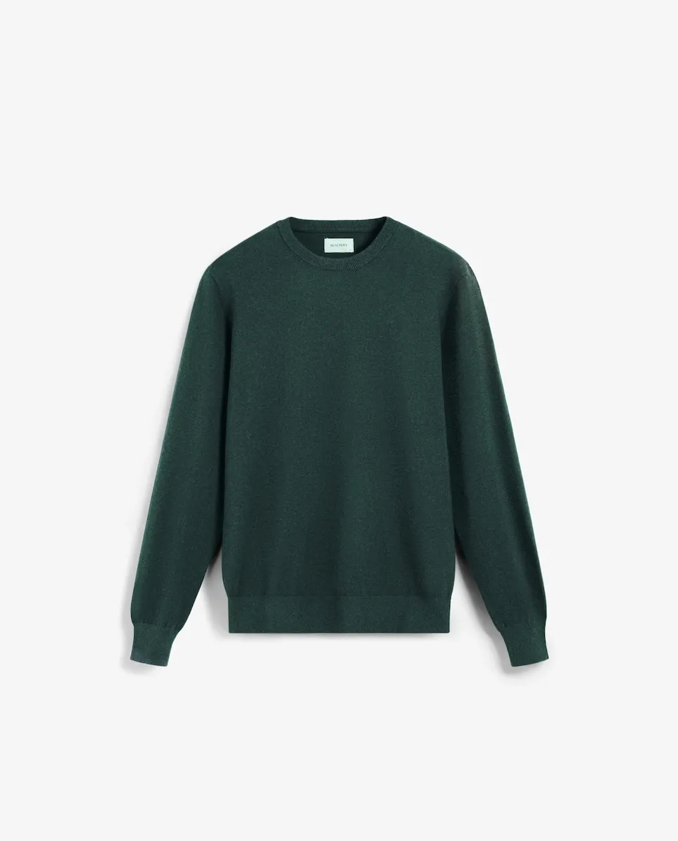 

Мужской свитер с длинными рукавами с вышитым на груди черепом в тон Scalpers, зеленый