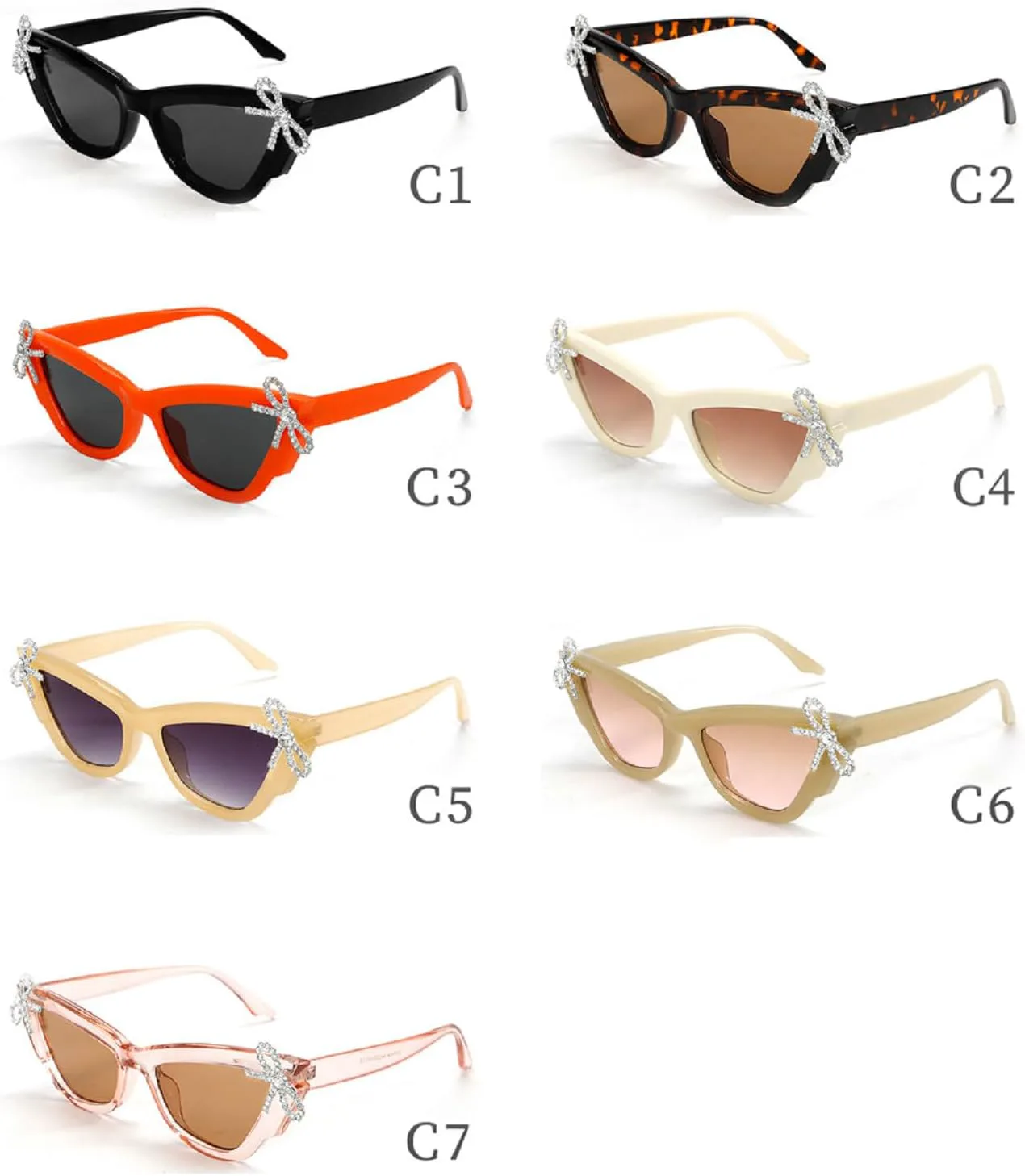 

Солнцезащитные очки со стразами для женщин, блестящие кристаллы, модные очки «кошачий глаз» с защитой от УФ-излучения, блестящие солнцезащитные очки mincl, Black