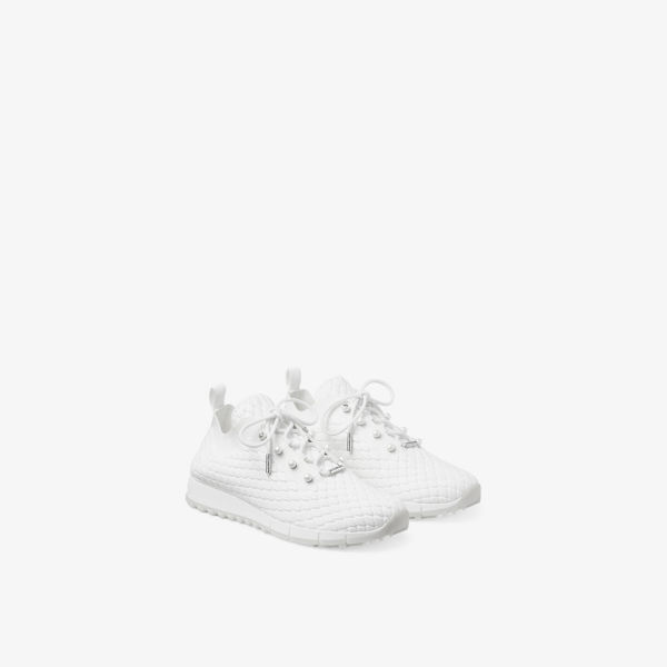 Кроссовки Jimmy Choo Veles с вязаной фактурой и декором, белый — фото 3