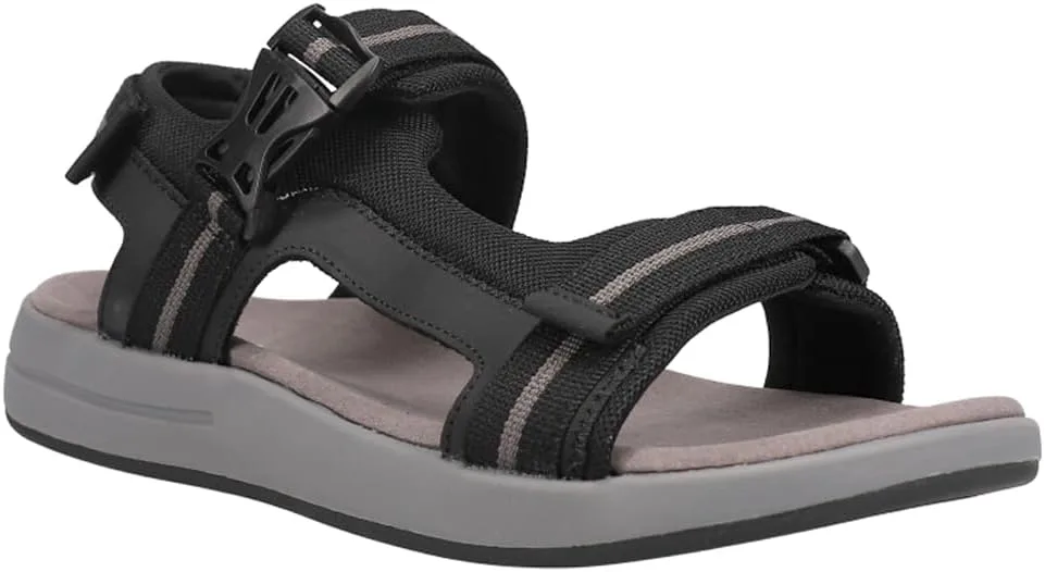 Сандалии Propét Mens Eli Strap Backstrap Casual - черные, черный/серый — фото 2