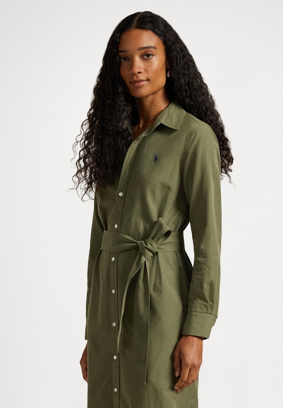 

Платье Polo Ralph Lauren COTTON-LINEN BELTED SHIRTDRESS, Supply Olive/Olive