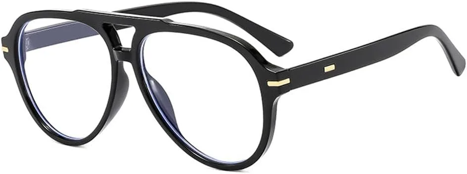 

Солнцезащитные очки с двойной перемычкой большого размера для женщин, градиентная защита от УФ-излучения UV400, для мужчин с заклепками UYPTK, Black Clear