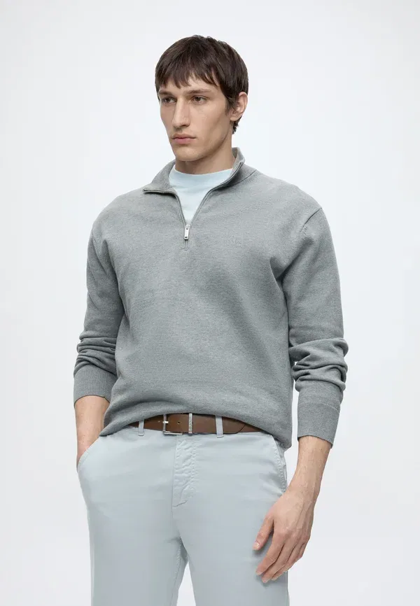 Штаны чинос Boss, модель Chino regular, цвет светло-серый — фото 4