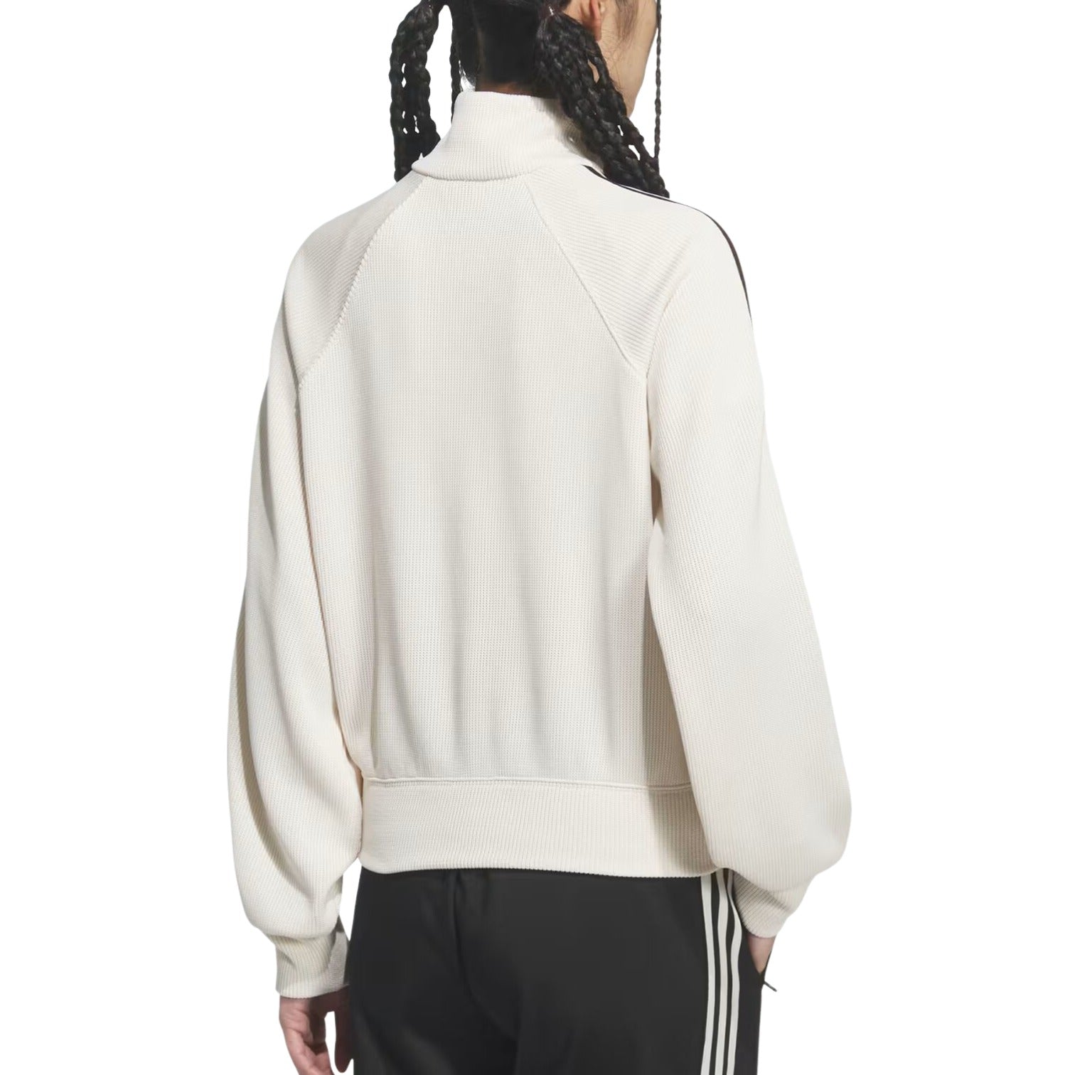 (WMNS) Вязаная спортивная футболка Adidas Knit Balloon Track Top 'Wonder White' — фото 3