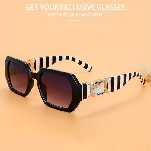

Женские солнцезащитные очки большого размера с бриллиантами, прямоугольной формы, в винтажном стиле с полосками, защита от ультрафиолета UV400 MTZJH, Leopard Tea
