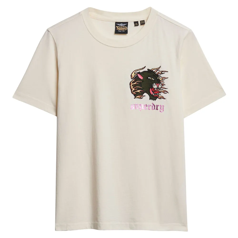 

Футболка с коротким рукавом Superdry Old School Tattoo Relaxed, бежевый