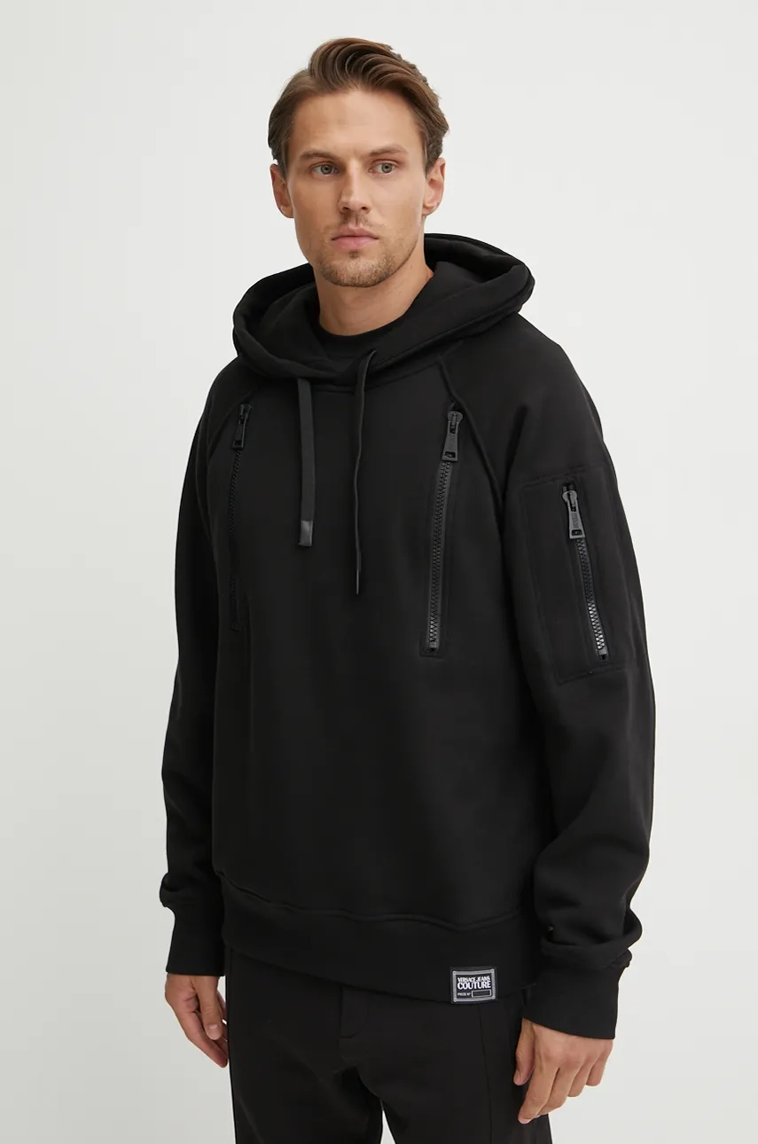 

Хлопковая толстовка Versace Jeans Couture, черный