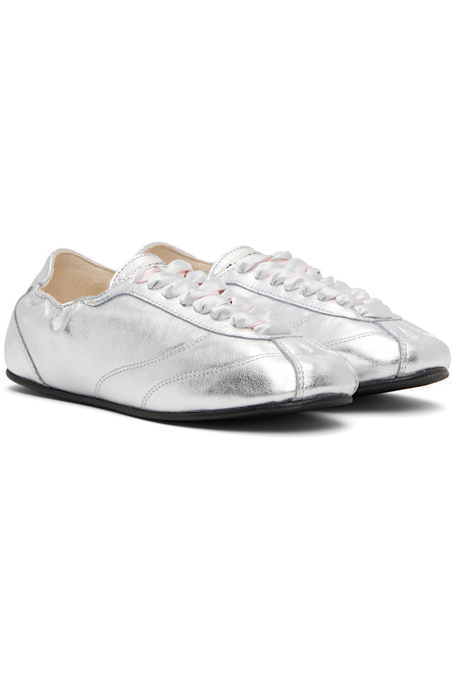 Шелковые теннисные кроссовки Repetto, серебряный — фото 4