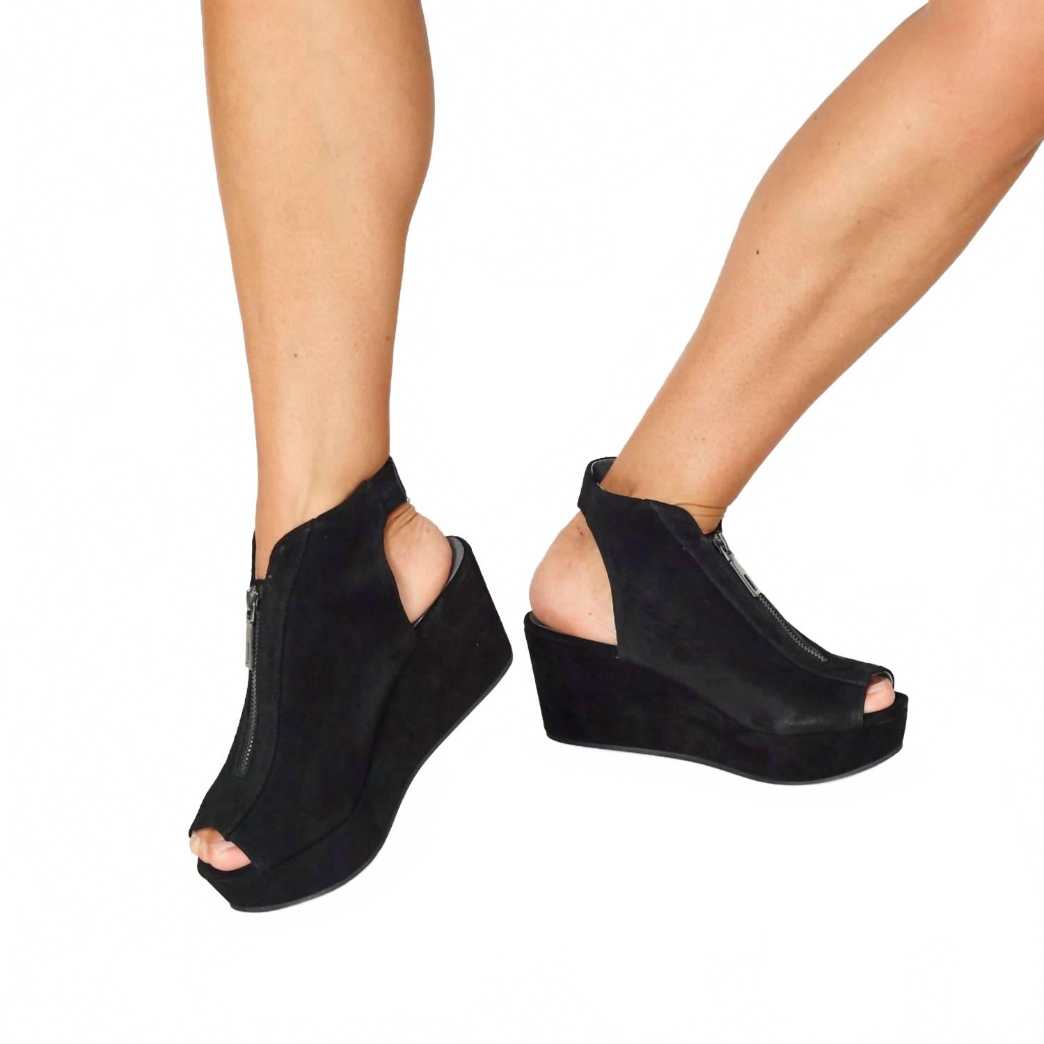 Женские мюли Wanessa Wedge из черной замши CHOCOLAT BLU