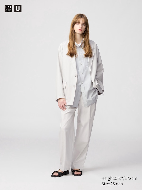 

Широкие брюки из хлопкового лиоцелла со складками Uniqlo, серый