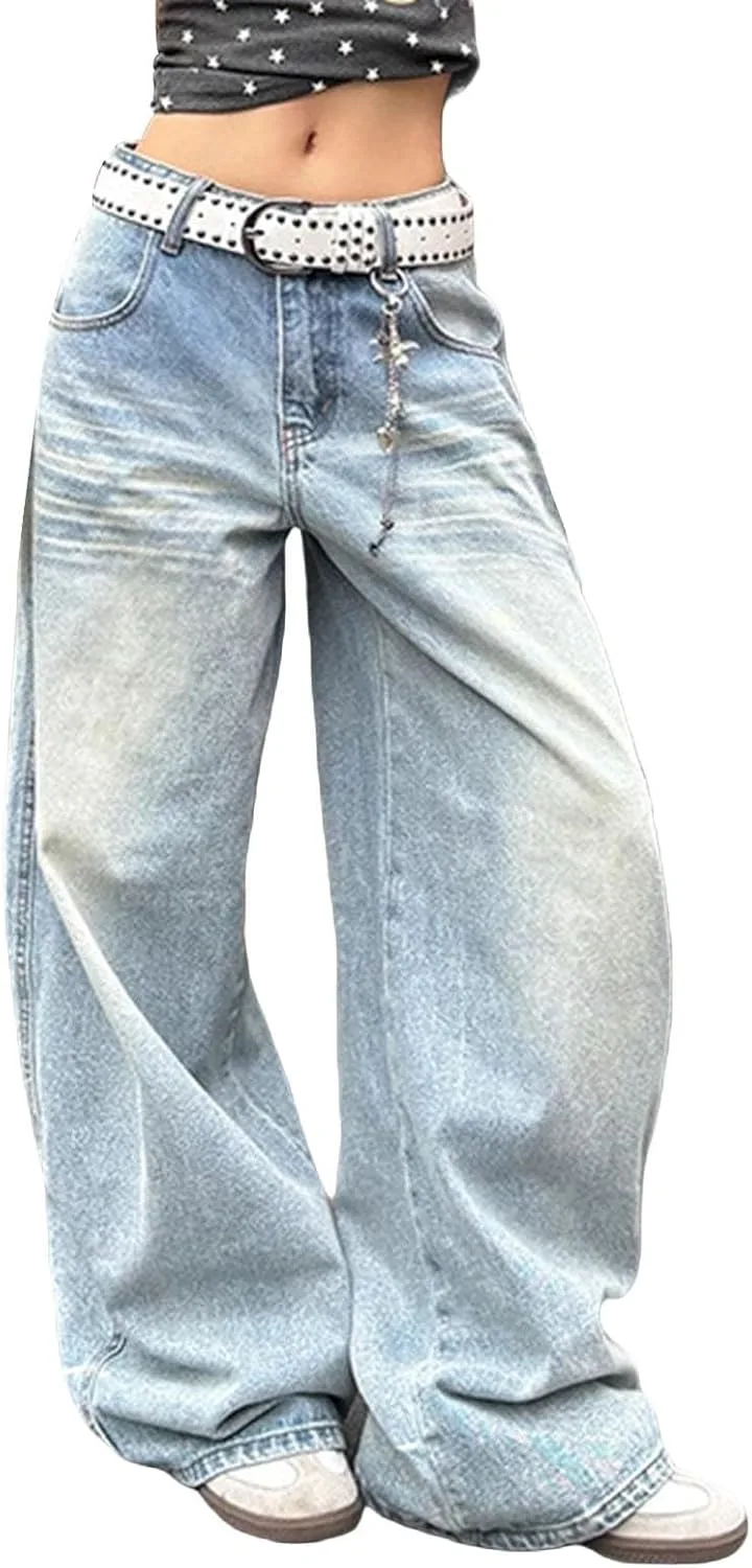 

Джинсы Capri для женщин High Waist, прямые широкие, летние, с карманами TianGiKi