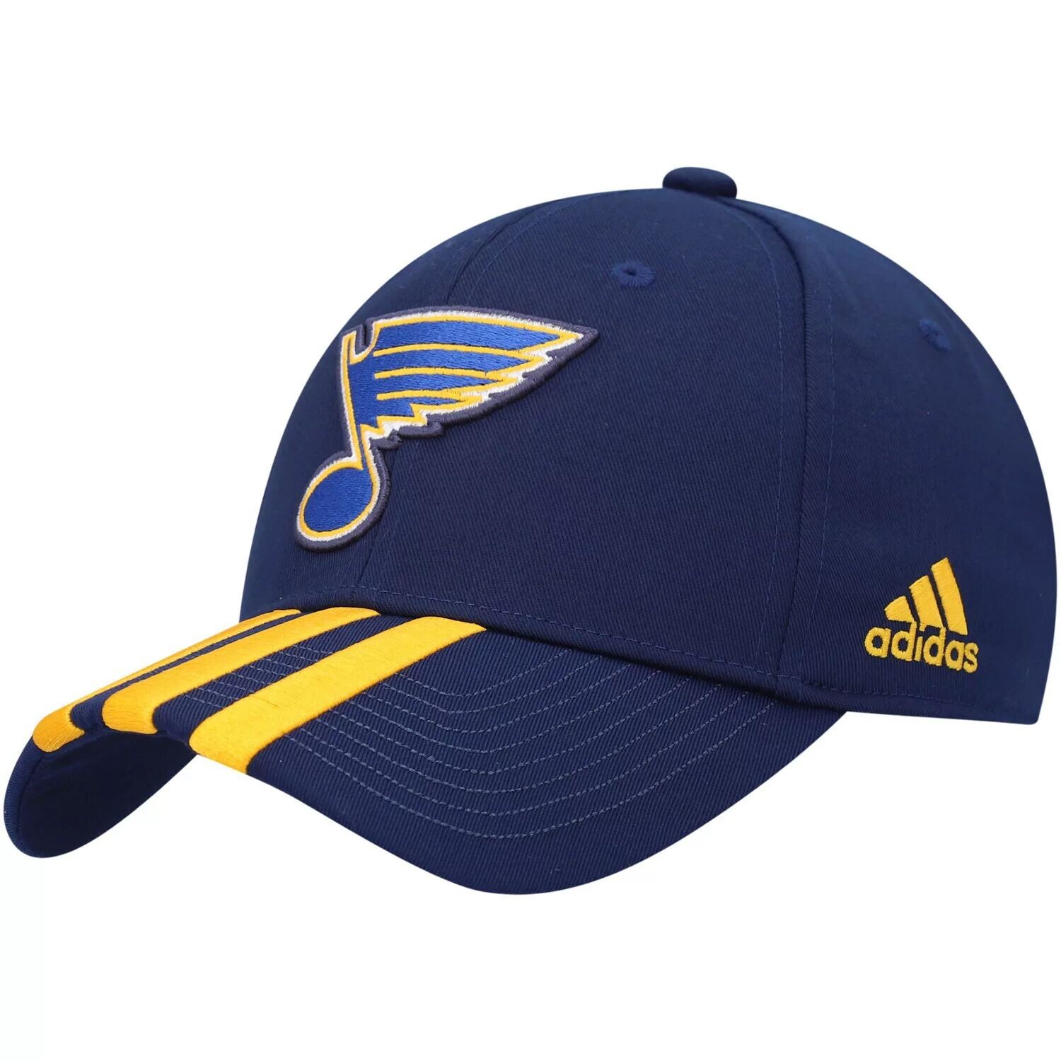 

Мужская темно-синяя регулируемая кепка с тремя полосками adidas St. Louis Blues Locker Room Primegreen