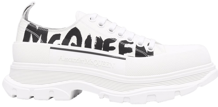 

Кроссовки Alexander McQueen Tread Slick Lace Up 'McQueen Graffiti Logo - White', белый