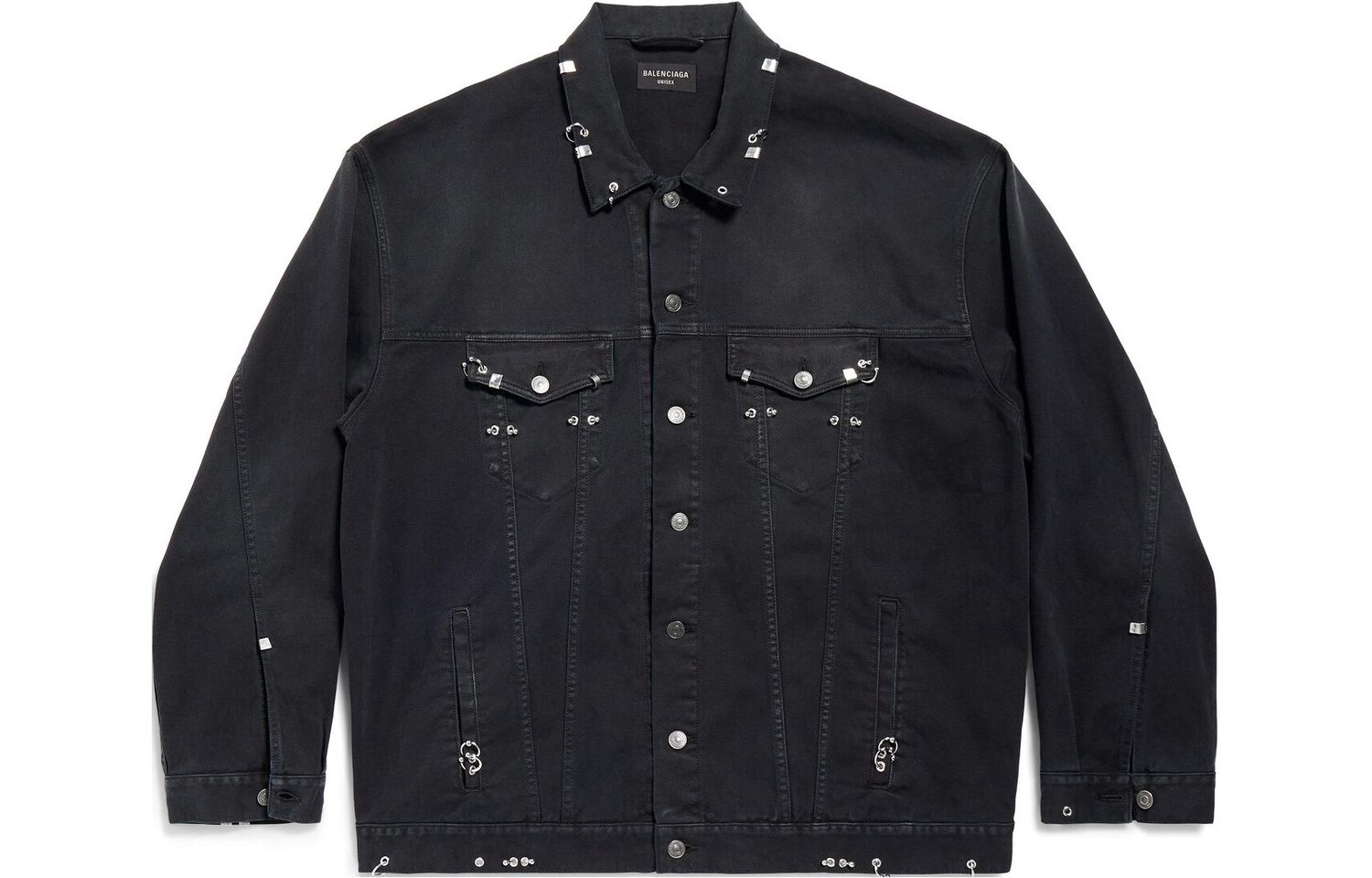 

Куртка джинсовая мужская Balenciaga с металлическими элементами, черный