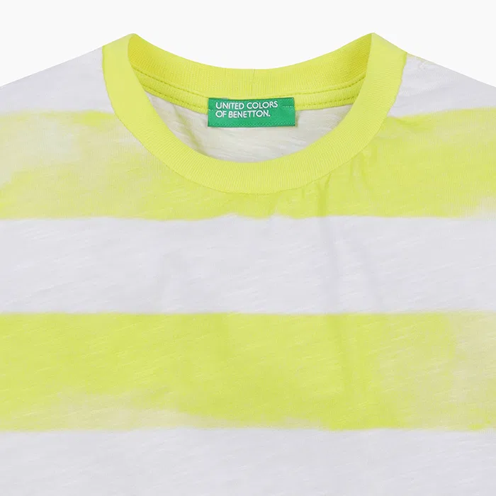 Детская футболка в полоску лавандового цвета от Benetton Kids — фото 3