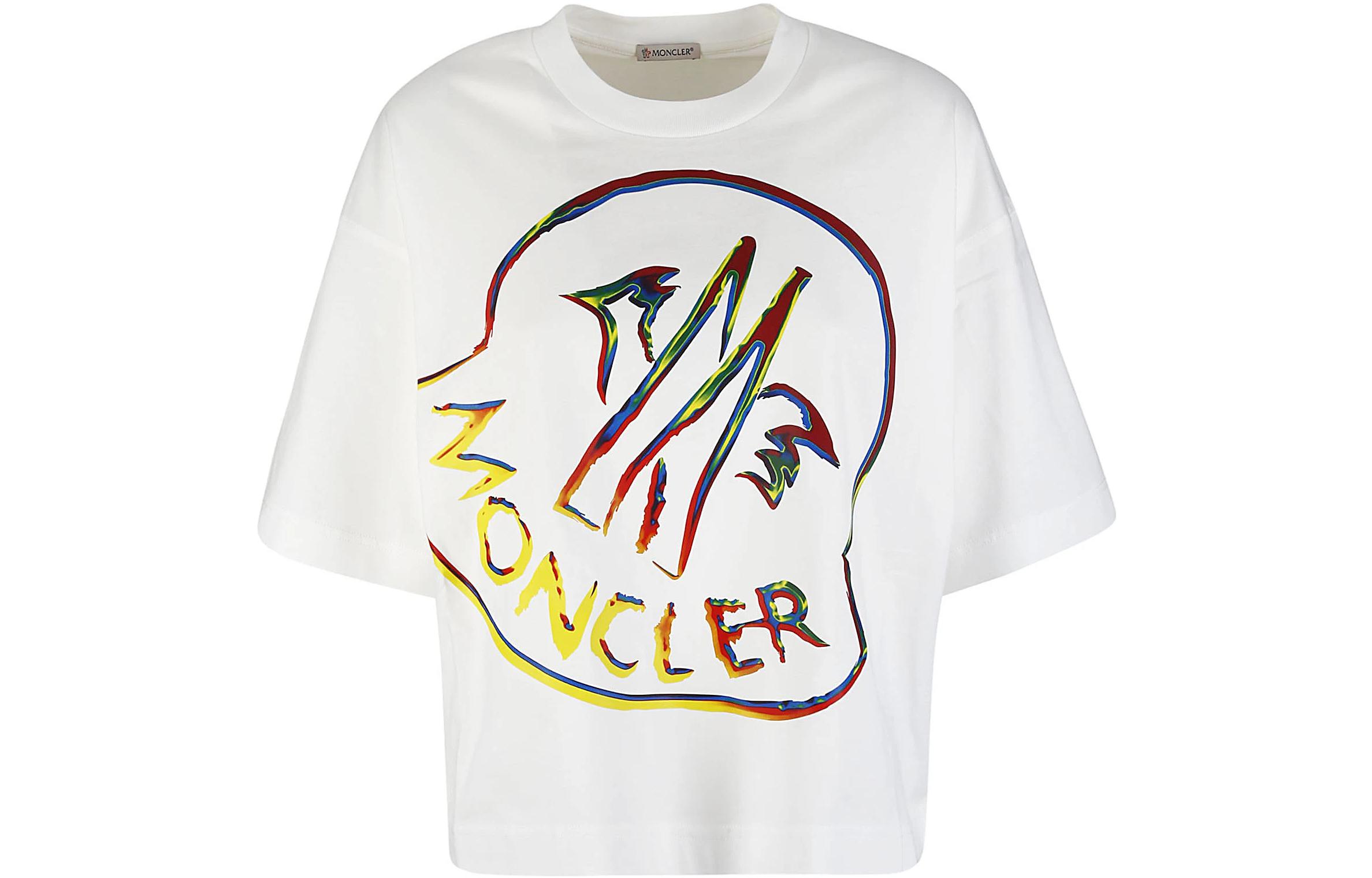 

Футболка из хлопка с логотипом Moncler, белый