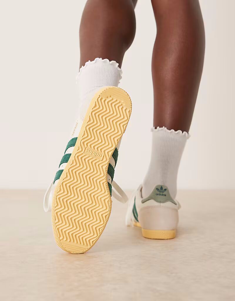 Кроссовки Adidas Originals Japan белого и зеленого цвета — фото 4