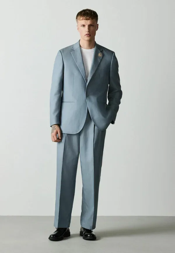 Пиджак Regular fit loose fit с брошью, Next, светло-голубой — фото 2