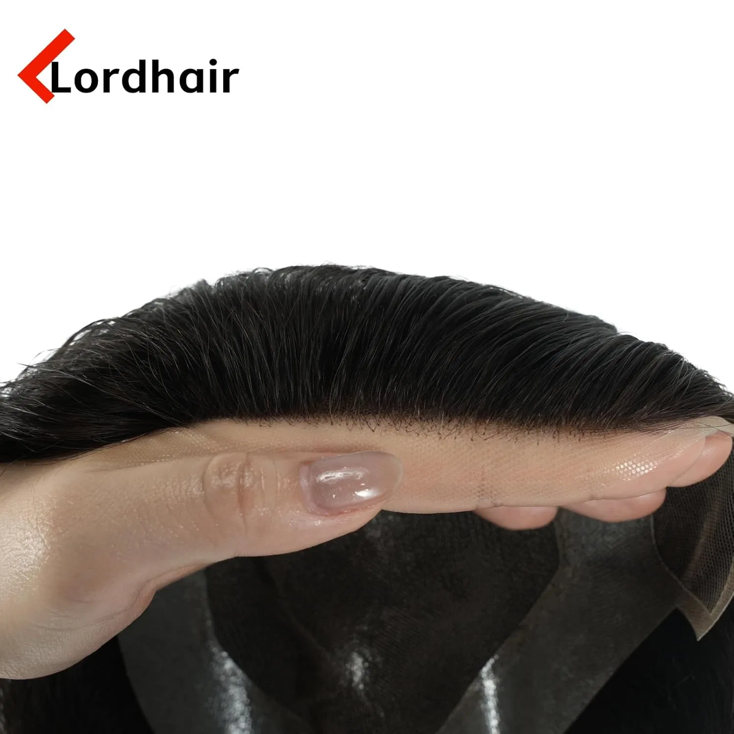 Мужской парик из натуральных волос с французским кружевом от Lordhair Lordhair, Off Black 1B# — фото 4