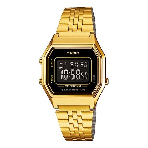 

Часы CASIO Waterproof Quartz Unisex Mens Gold Digital, желтый