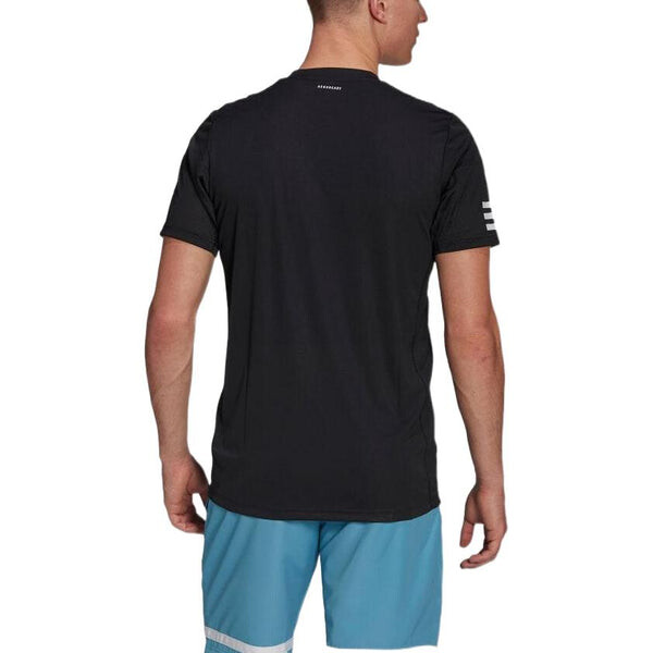 Футболка adidas Stripe Round Neck Pullover Logo Printing Solid Color Short Sleeve Black, мультиколор — фото 3