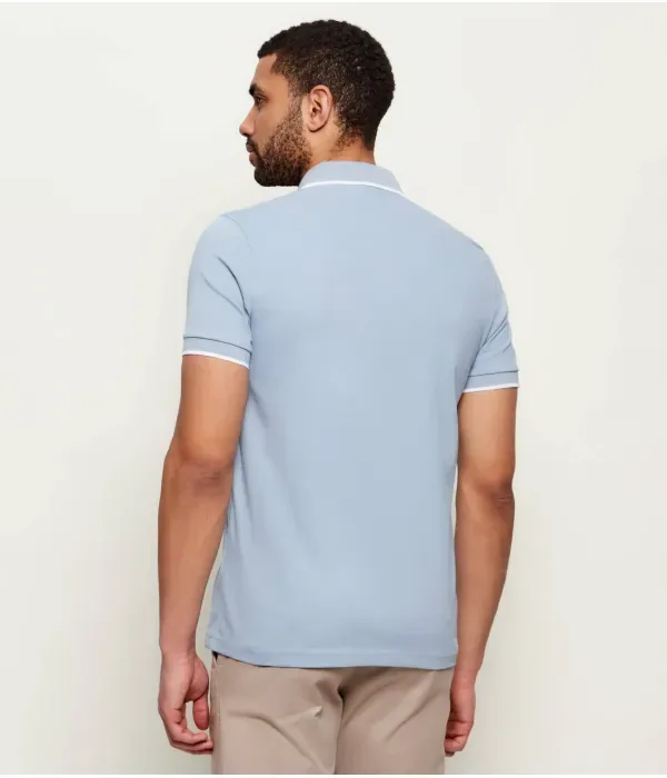 Поло Passertip slim fit Boss Orange, небесно-голубой — фото 3
