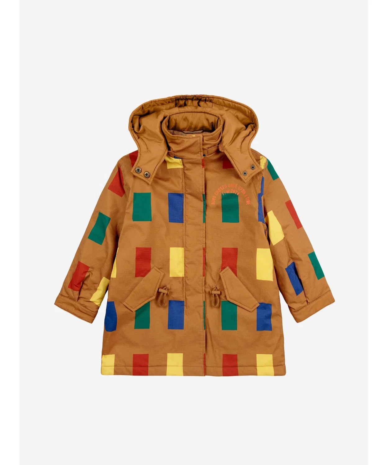 Парка детская Color game all over parka с принтом, коричневая