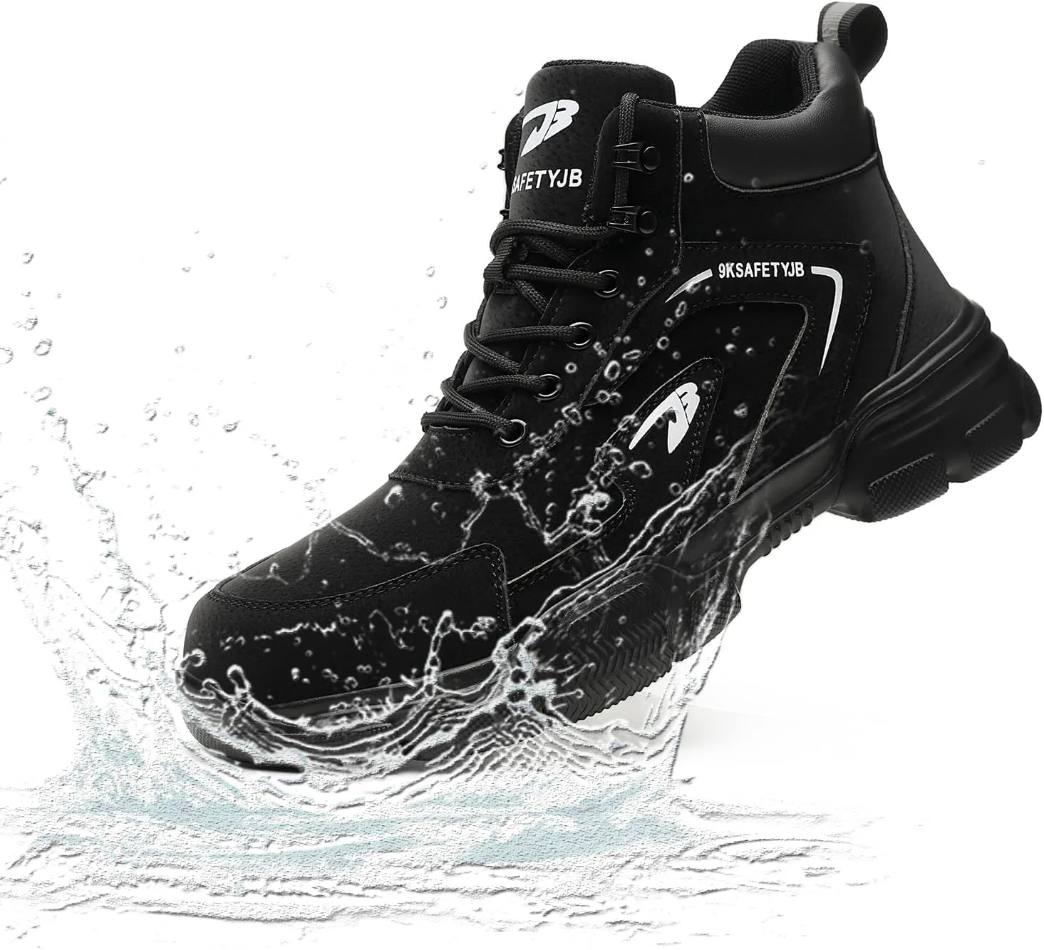 

Водонепроницаемые рабочие ботинки с стальным носком PJZHJ для мужчин, легкие защитные ботинки, противоскользящие строительные ботинки, черный