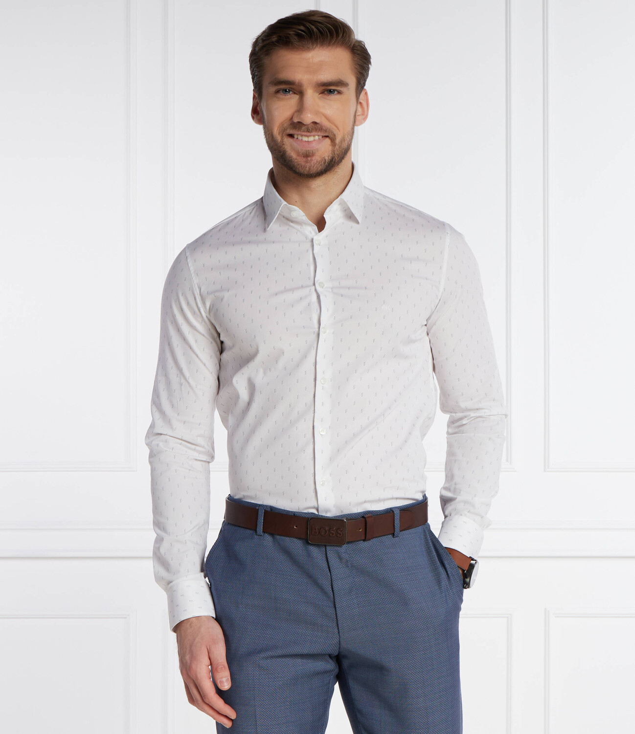 Рубашка Calvin Klein Slim Fit, белый — фото 3