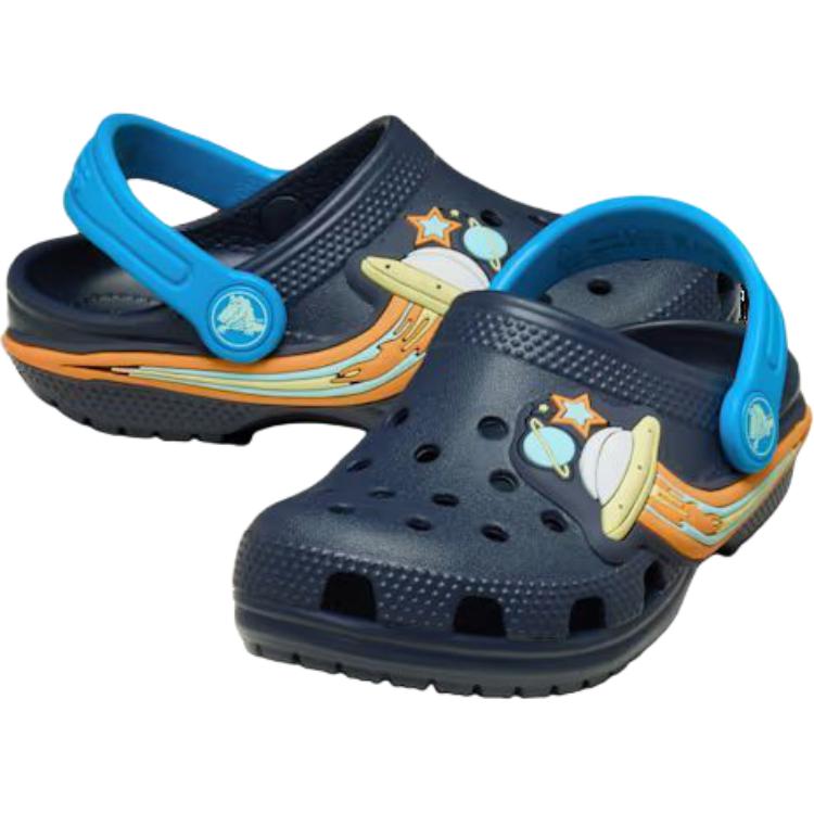 Классические низкие детские туфли-сабо для младенцев и малышей Crocs, синий — фото 3