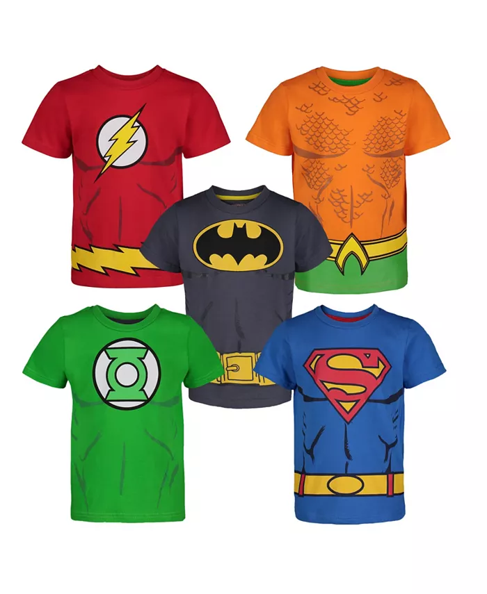 

Футболки для мальчиков, набор из 5 штук Justice League, мультиколор