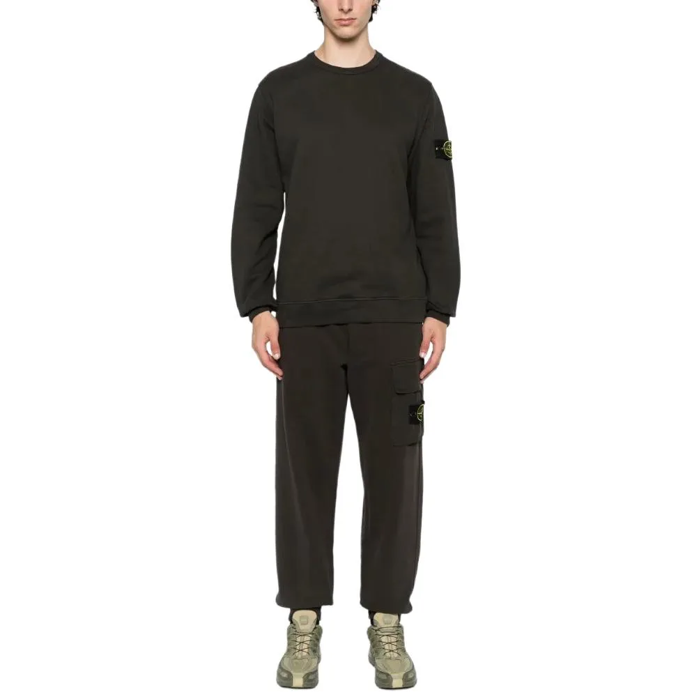 Брюки с логотипом и зауженным низом STONE ISLAND, красный коричневый — фото 2