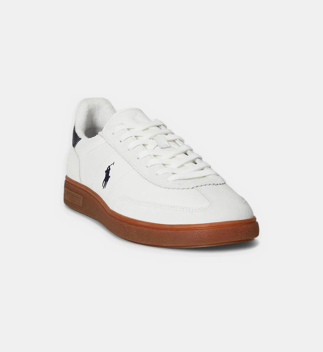 Фирменные кожаные низкие кеды POLO RALPH LAUREN, синий — фото 2