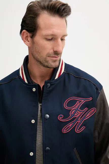 Куртка бомбер свободный крой Tommy Hilfiger, синий — фото 4