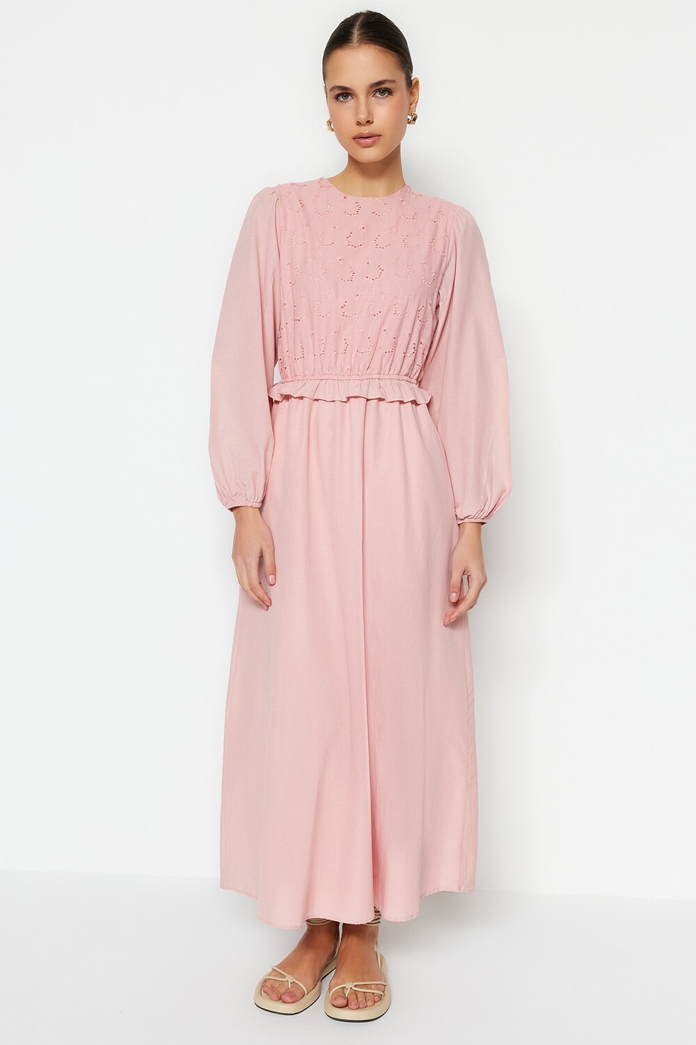 

Платье - Розовый - А-силуэт Trendyol Modest, розовый