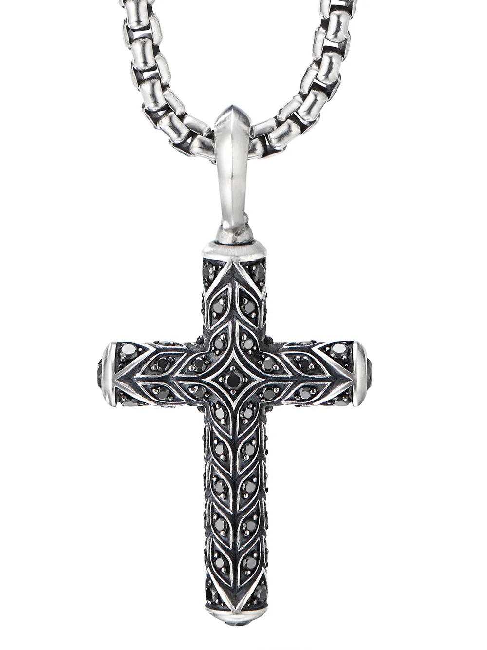 

Серебряная подвеска Chevron Cross с бриллиантами (47 мм) David Yurman, серебяный
