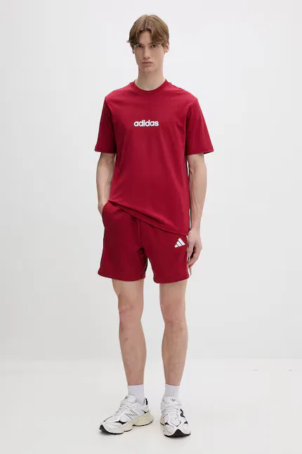 Шорты из эластичного материала Adidas, красный — фото 2