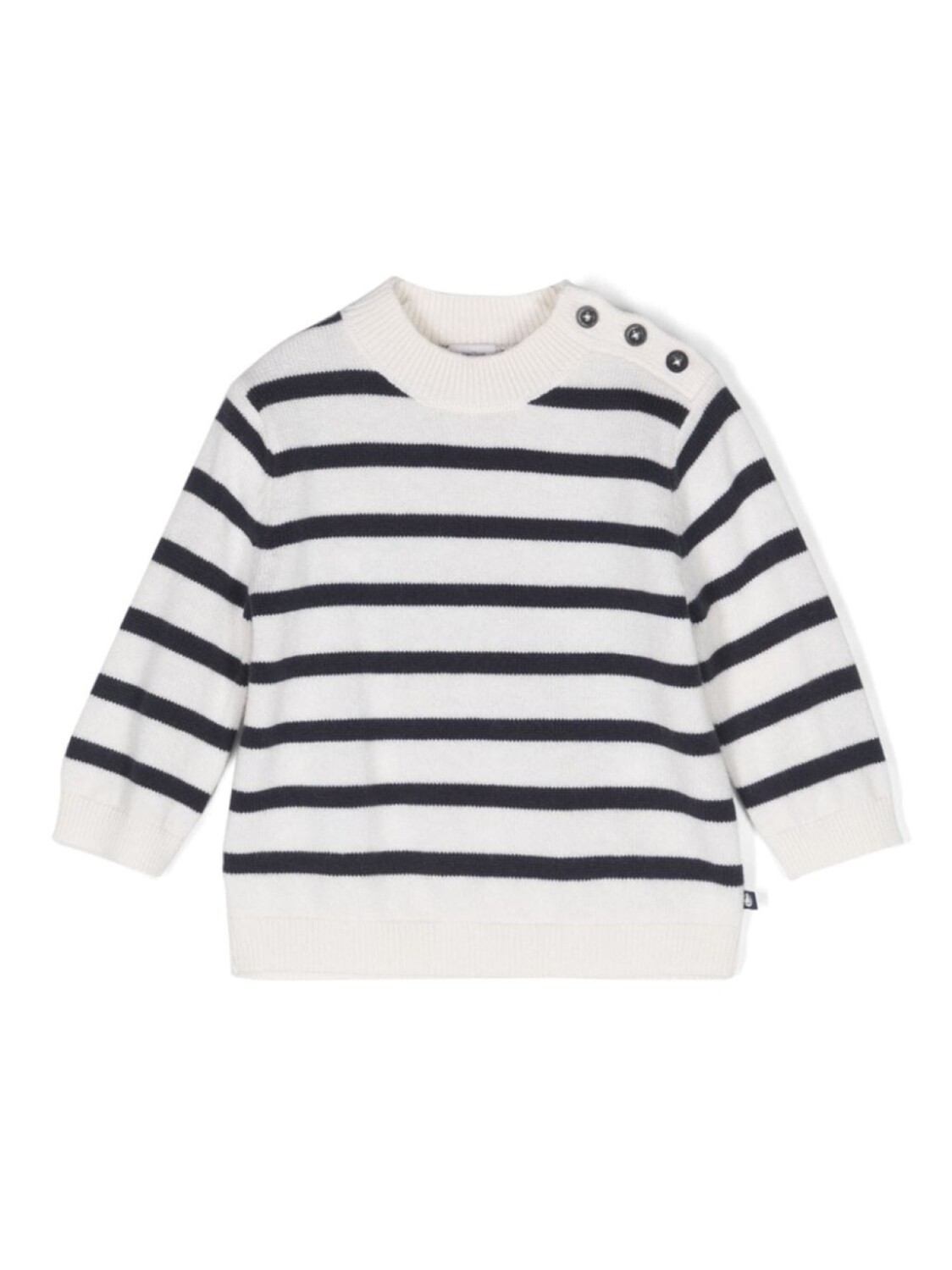 

Petit Bateau полосатый джемпер с пуговицами, белый