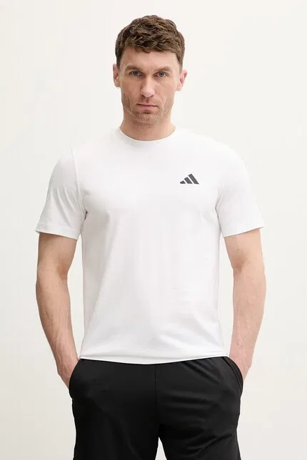 Футболка хлопковая Adidas Performance, бежевый — фото 3