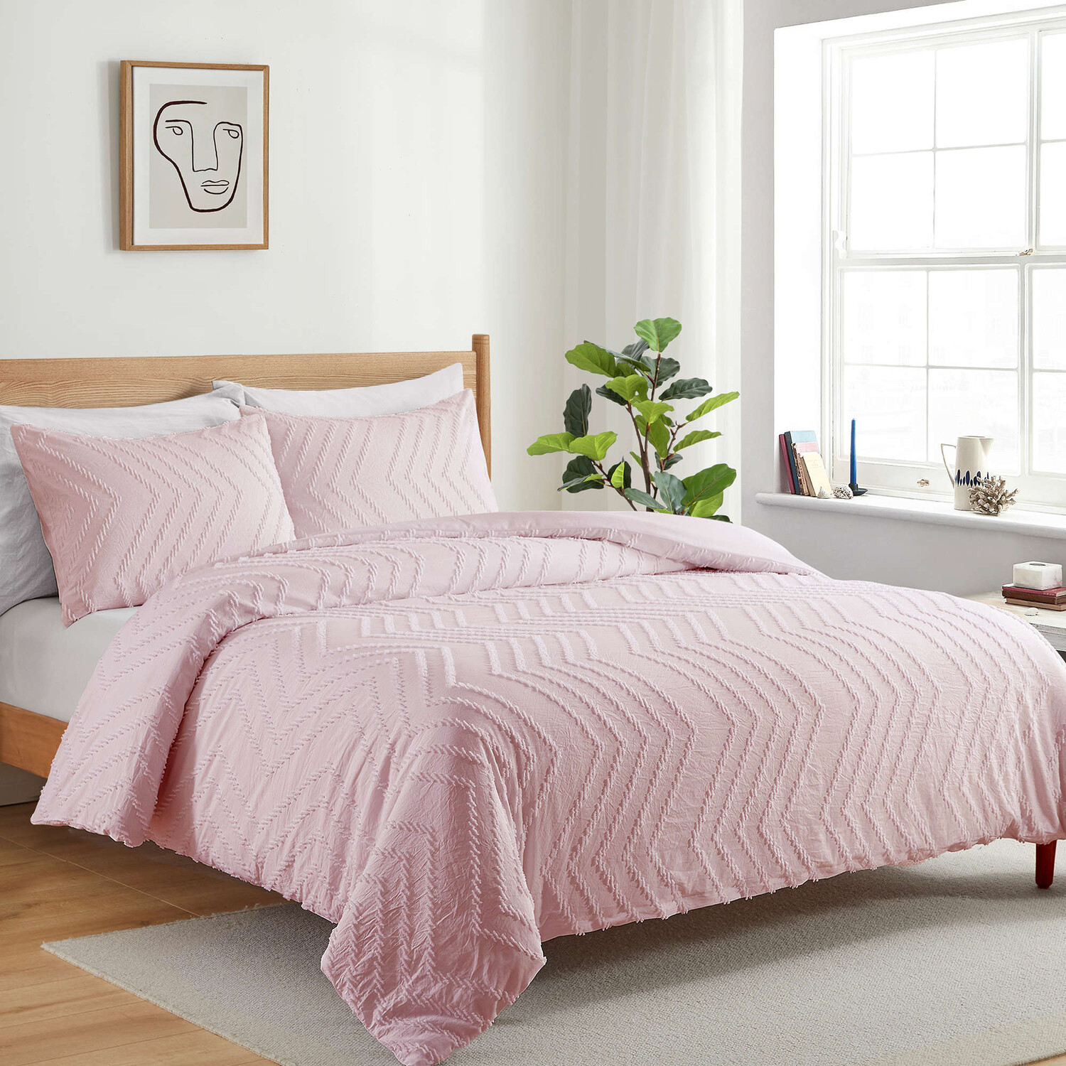 

Пододеяльник Peace Nest с наволочкой, цвет Wave Pink