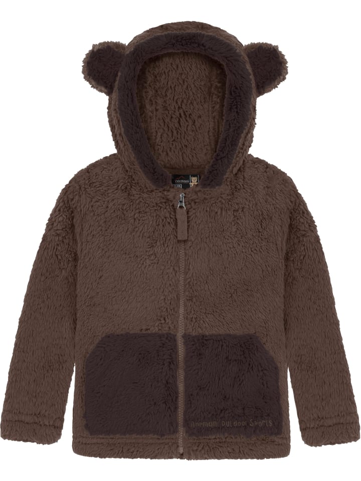 Детская плюшевая куртка Barvas темно-коричневого цвета Normani Outdoor Sports — фото 2