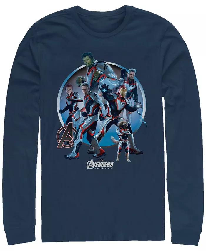 

Мужская футболка с длинным рукавом Marvel Avengers Endgame Suit Group Fifth Sun, синий