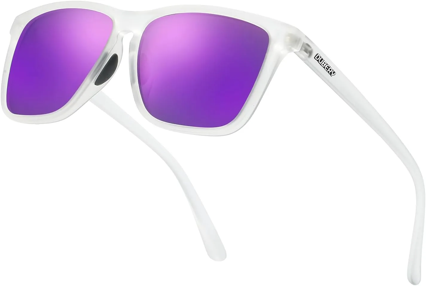 

Солнцезащитные очки DUBERY Retro Square с поляризацией, для мужчин и женщин, защита UV400, классические модные солнцезащитные очки D108, Transparent/Purple